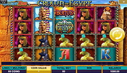 IGT's Crown of Egypt slot game screen.